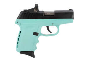 SCCY CPX-2 sub-compact handgun for every day carry with micro red dot sight and blue frame